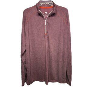 Tommy Bahama‎ Men's XL Burgundy Quarter Zip Pullover Long Sleeve Sweater